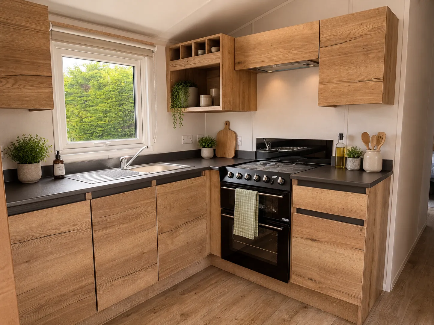 an example of how the kitchen could look dressed up