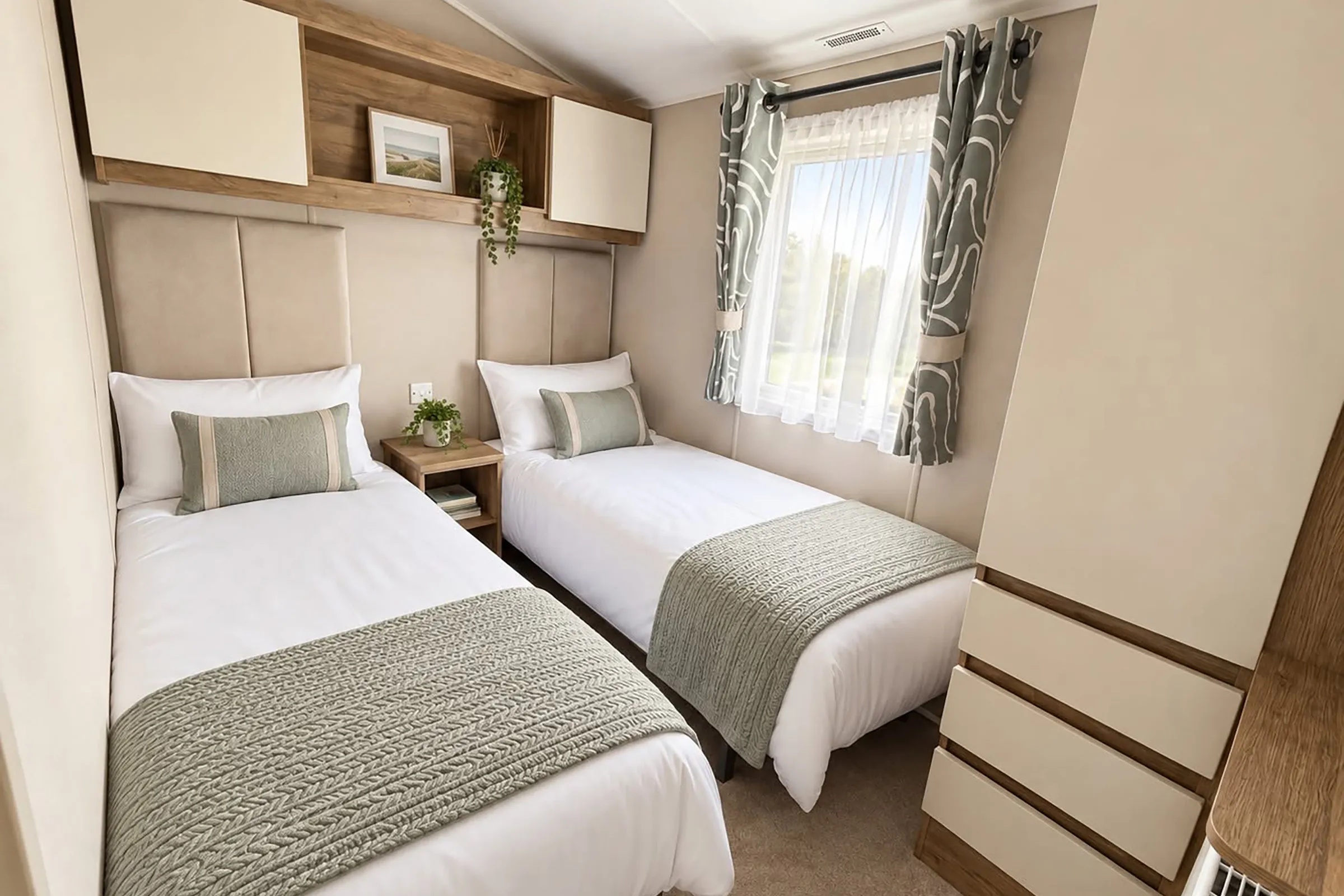 2027 Willerby Leven Coastfields twin bedroom