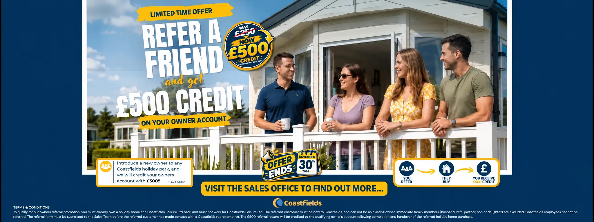 Refer a Friend and receive £500 in your owners account
