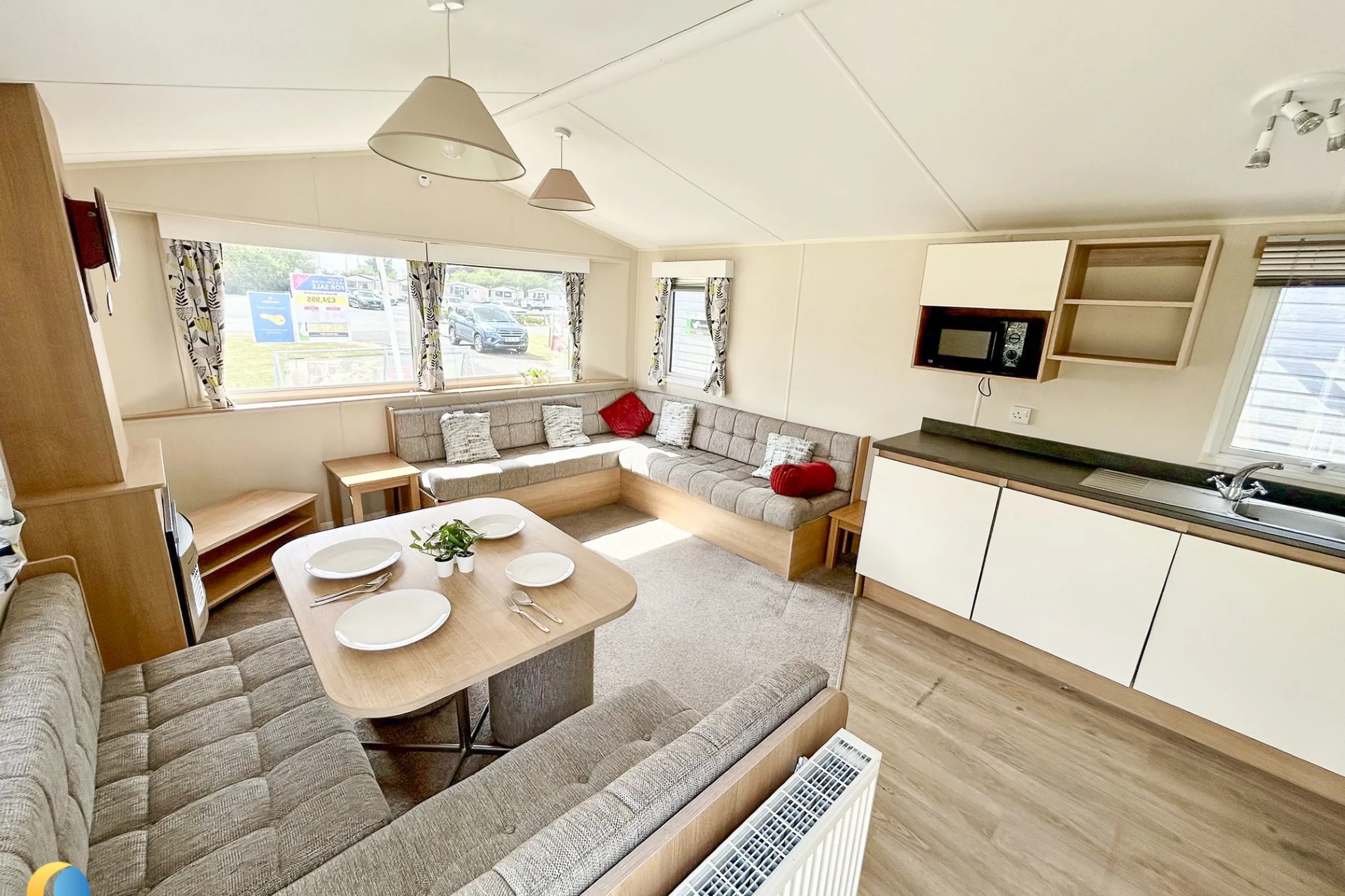 Coastfields 2018 Willerby Mistral open-plan lounge and dining area