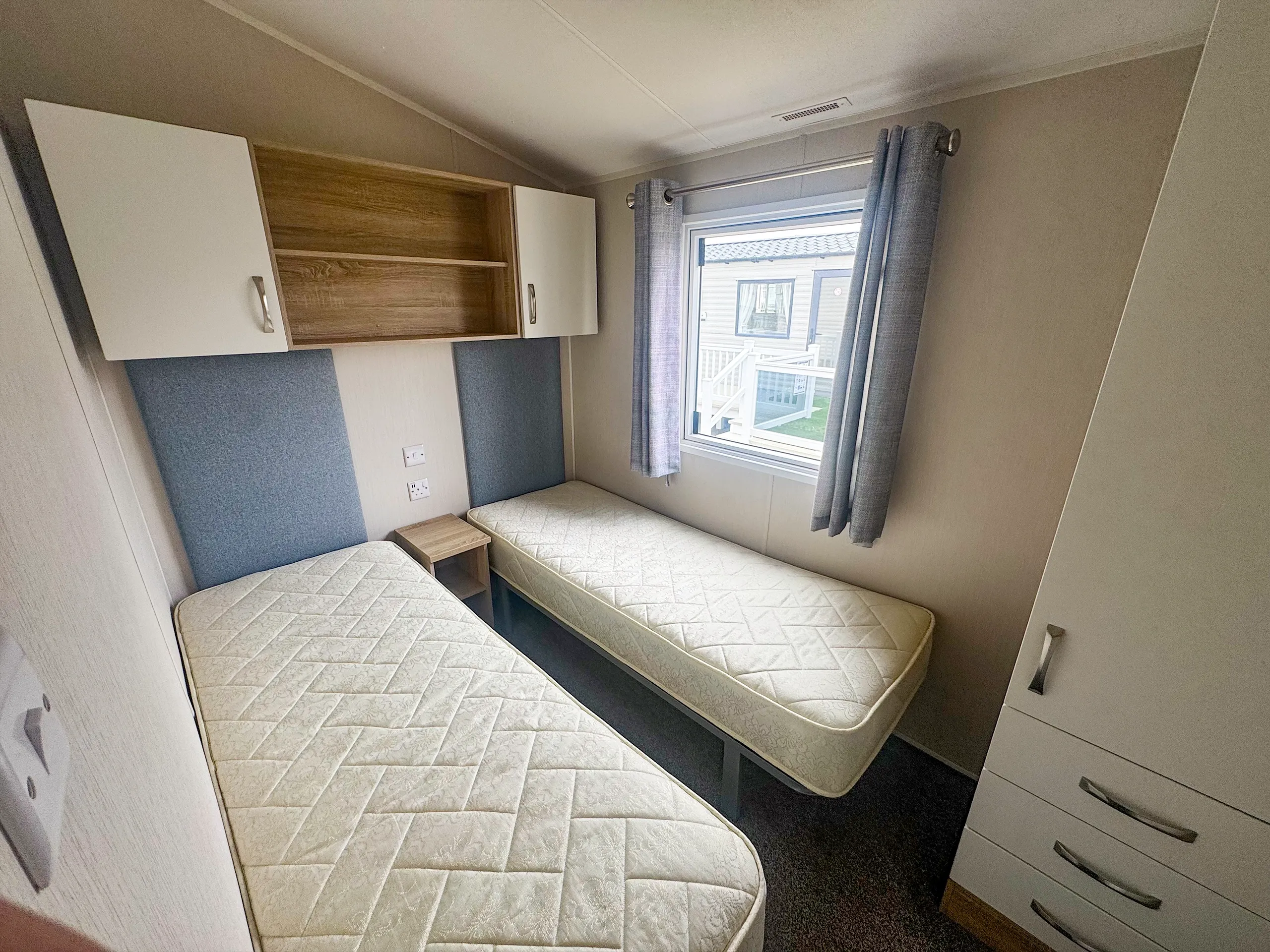 Twin bedroom inside the 2020 Willerby Sienna 2 bedroom holiday home