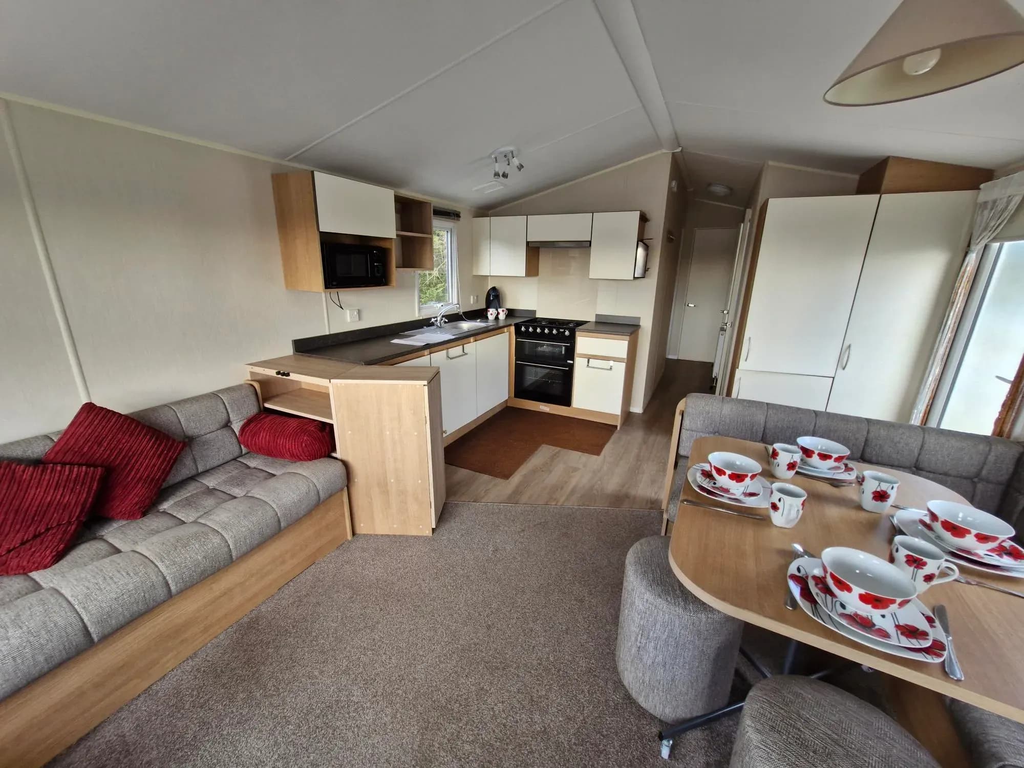 Modern lounge inside the 2018 Willerby Mistral holiday home