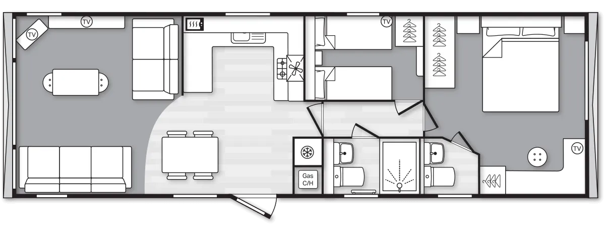 2026 Swift Bordeaux 2 bedroom floor plan