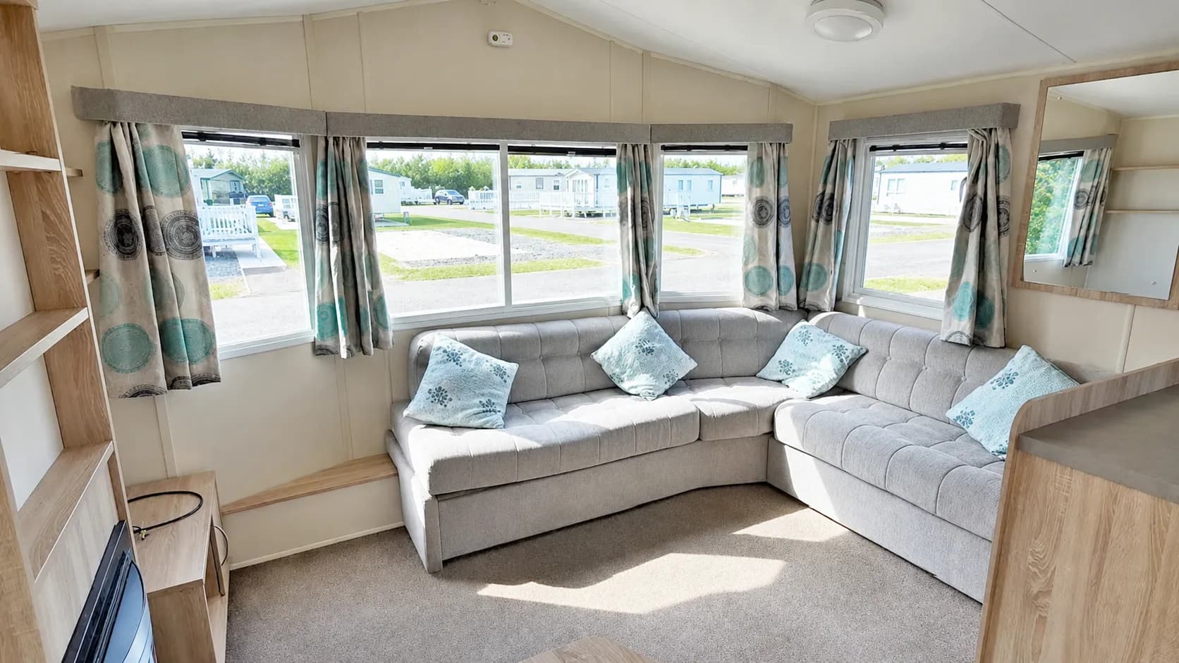 Interior living room with light sofa
