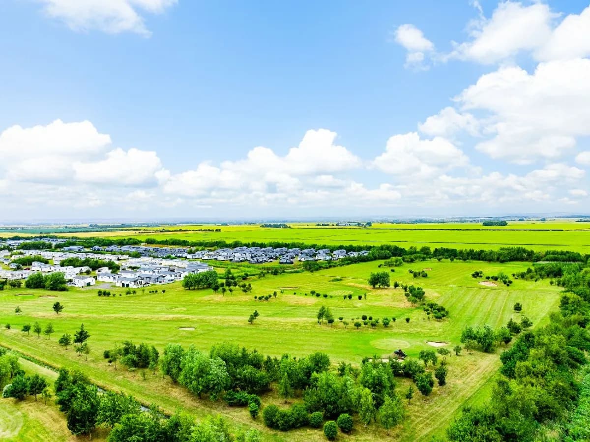 Grange park Aerial Shot Golf Course Distance Caravans