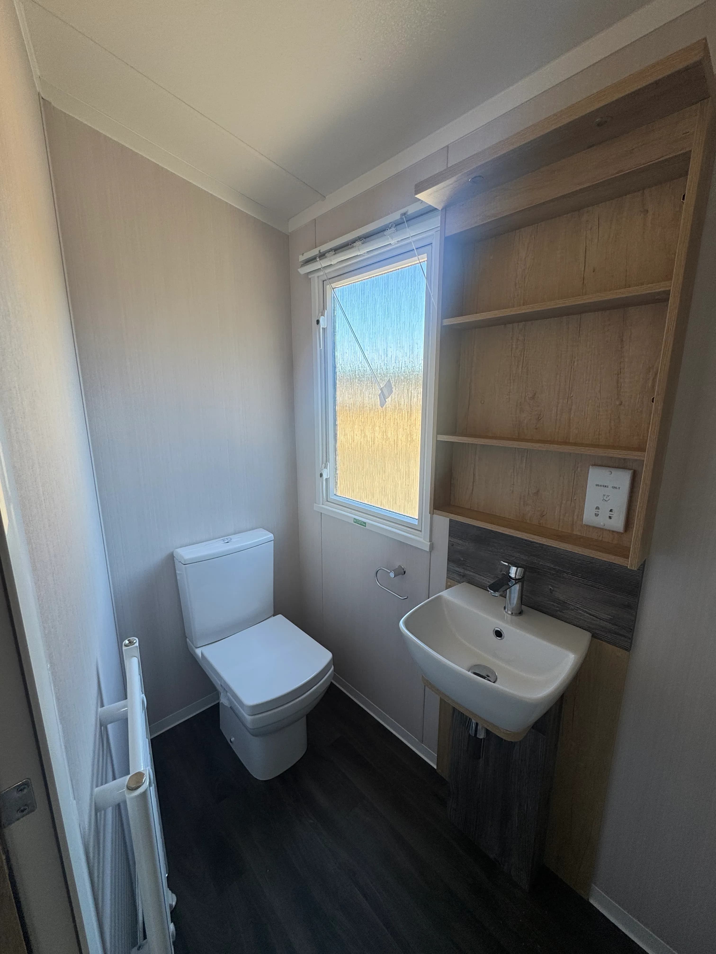 Modern family shower room in the 2026 Swift Bordeaux