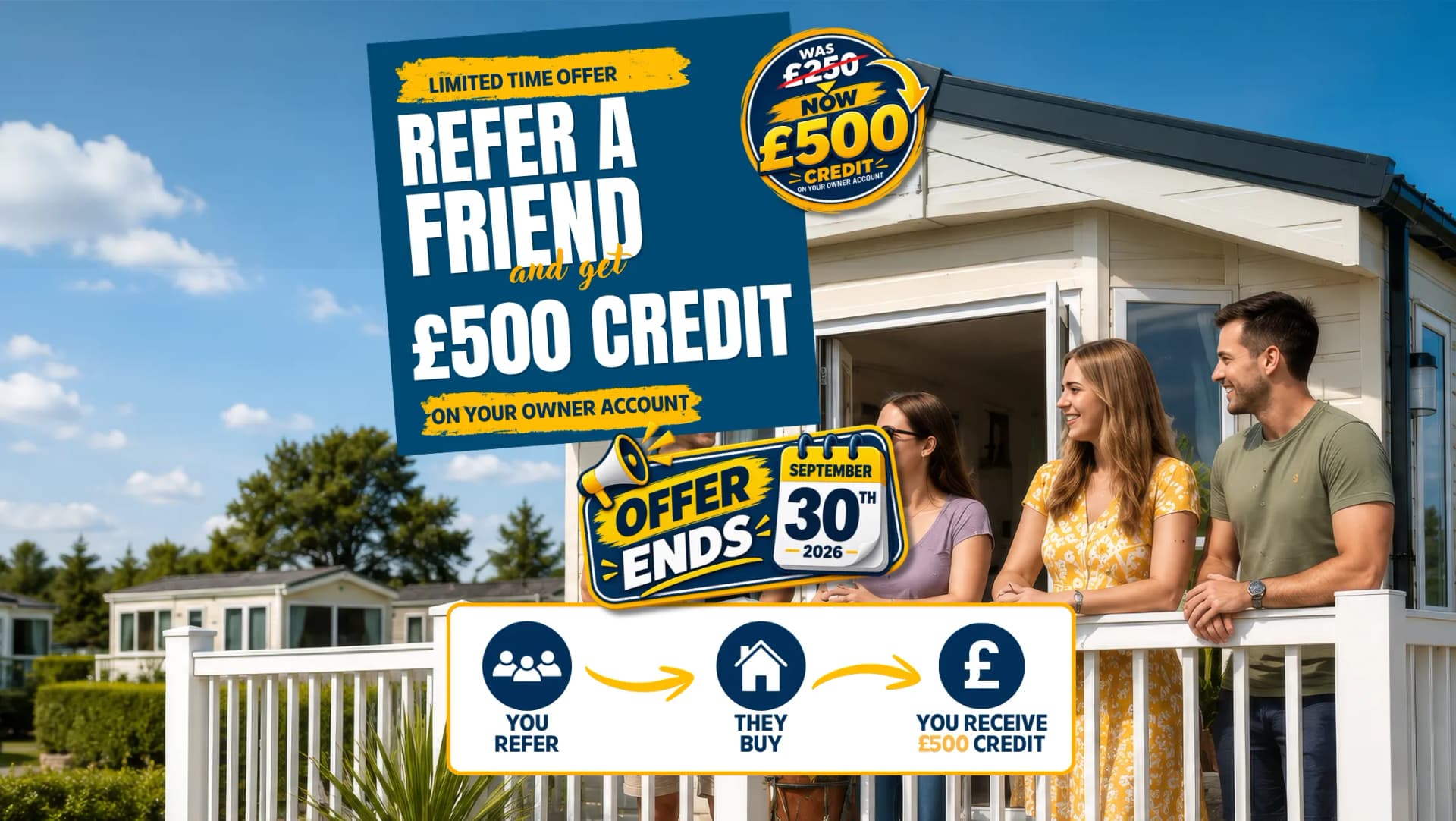 Coastfields Refer a Friend offer – receive £500 owner account credit