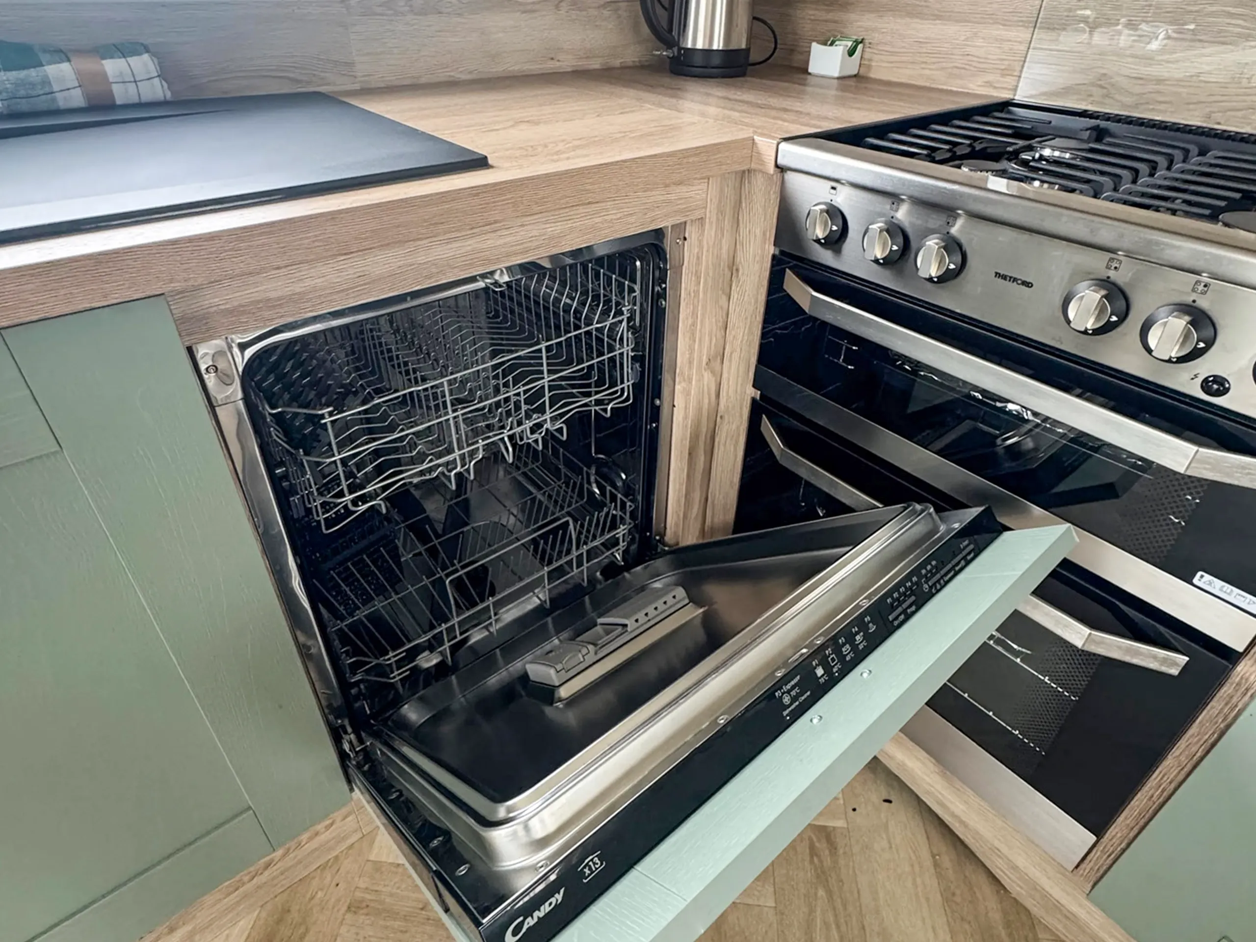 Modern kitchen with dishwasher in the 2023 ABI Ingleton holiday home
