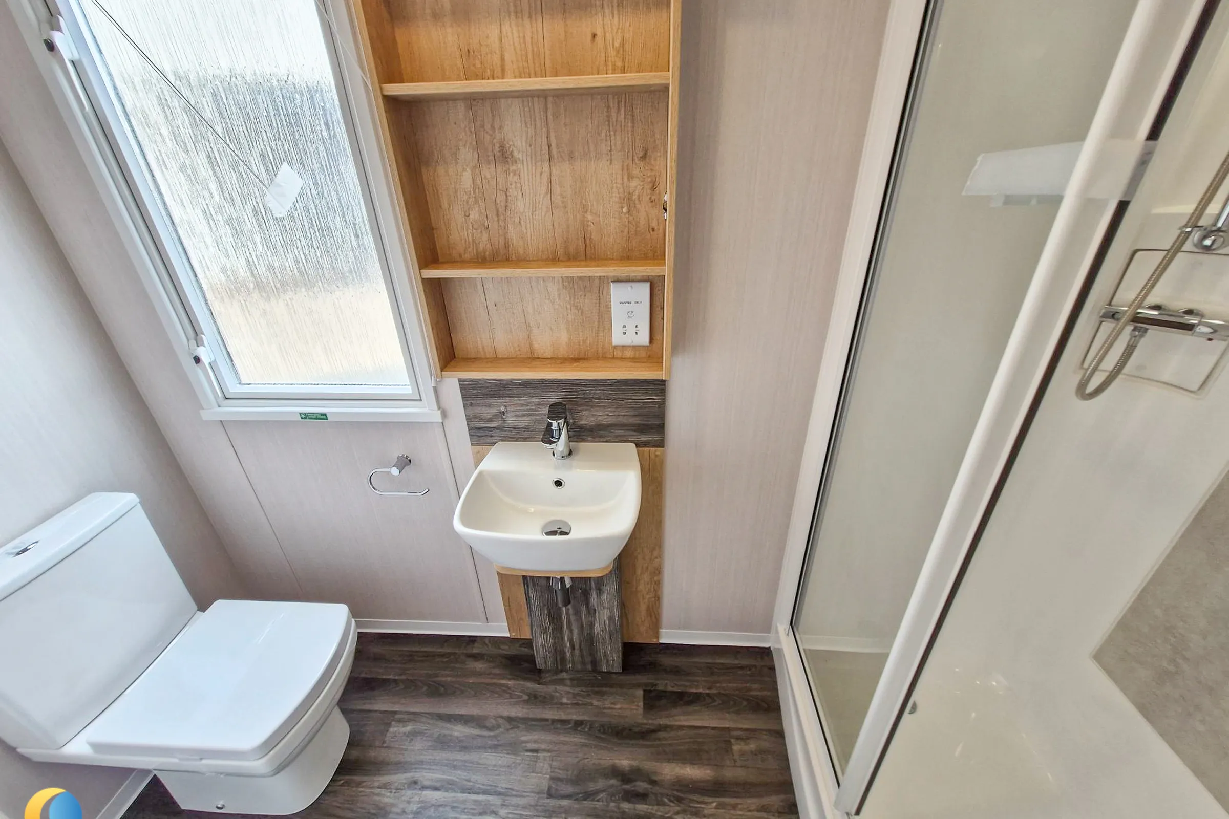 Coastfields 2026 Swift Bordeaux family shower room