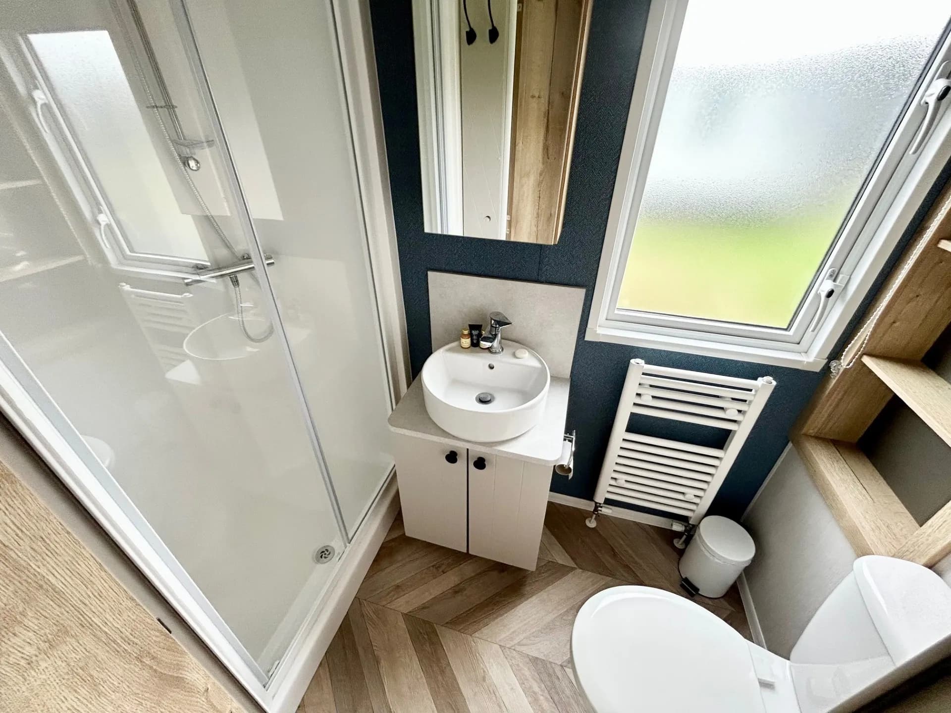 Modern family shower room in the 2023 Willerby Gainsborough