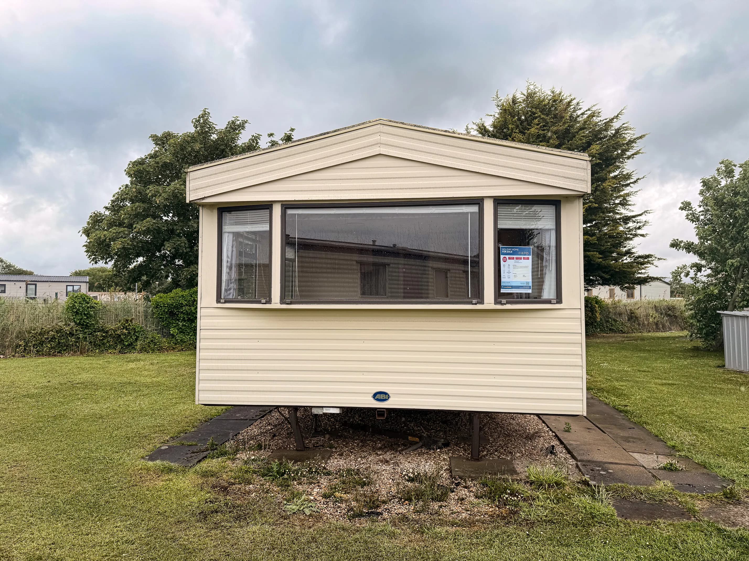Outside view of an ABI Colorado caravan at North Shore Park in Skegness