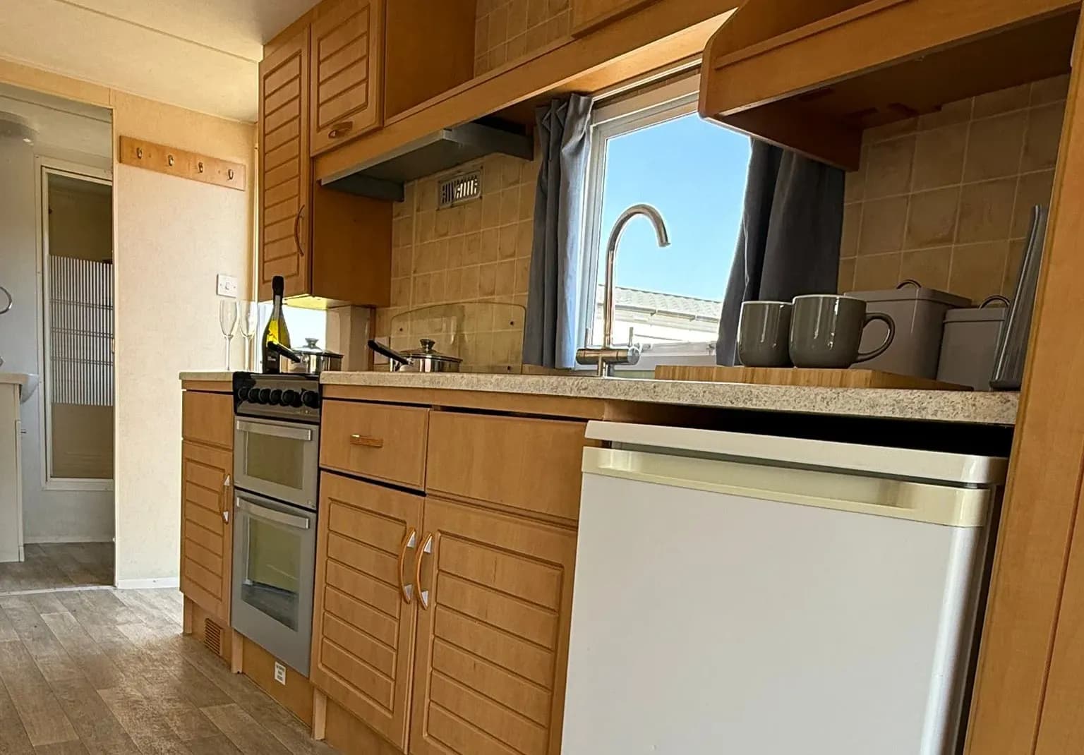 Practical fitted kitchen in the 2004 Atlas Oasis holiday caravan