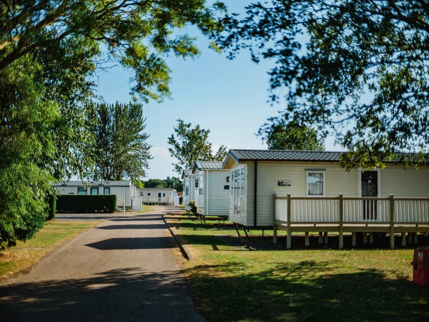 North Shore Caravan Park Road with Caravans on Both Sides 2