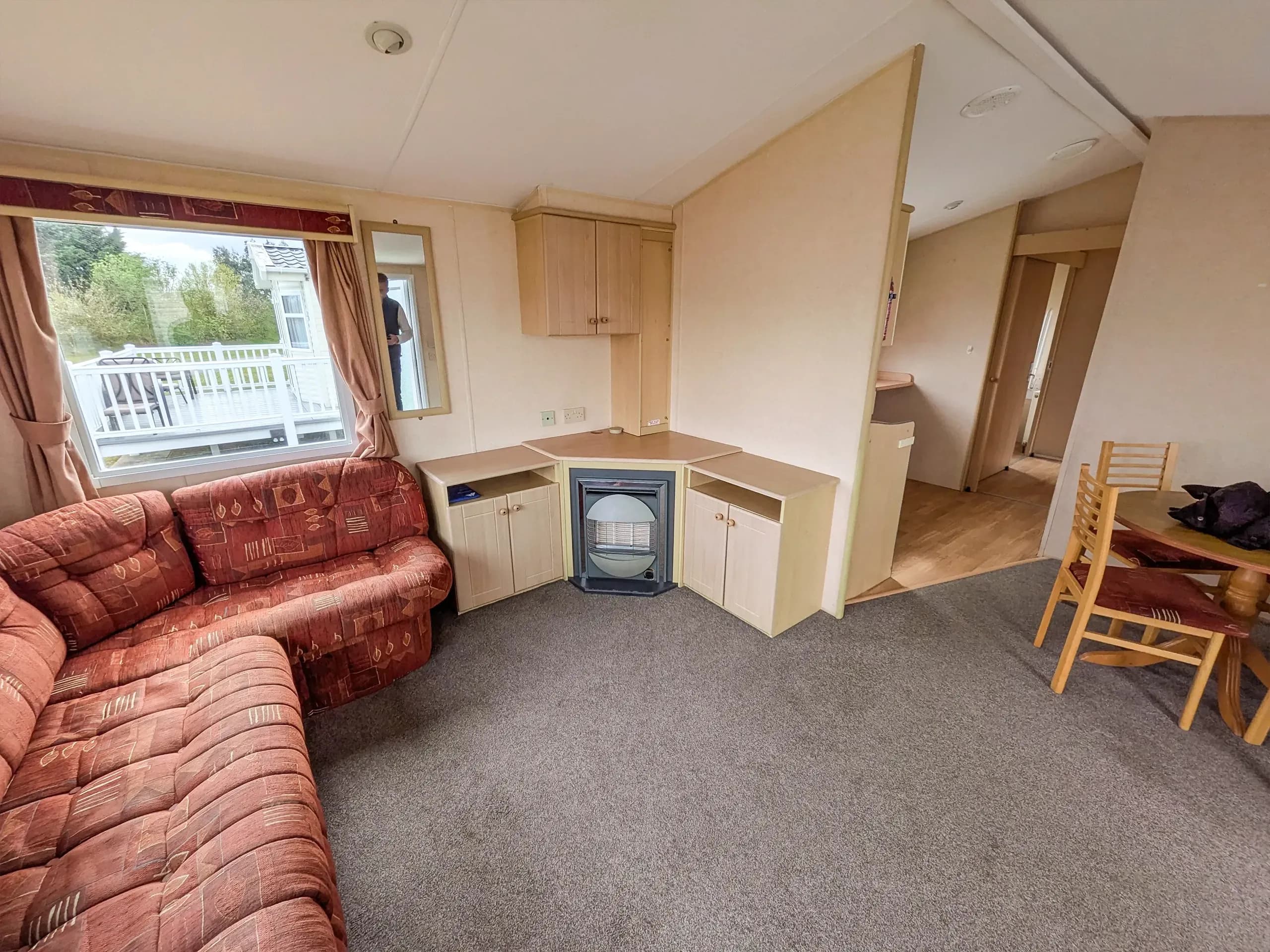 2007 Willerby Richmond lounge area with built in cupboards
