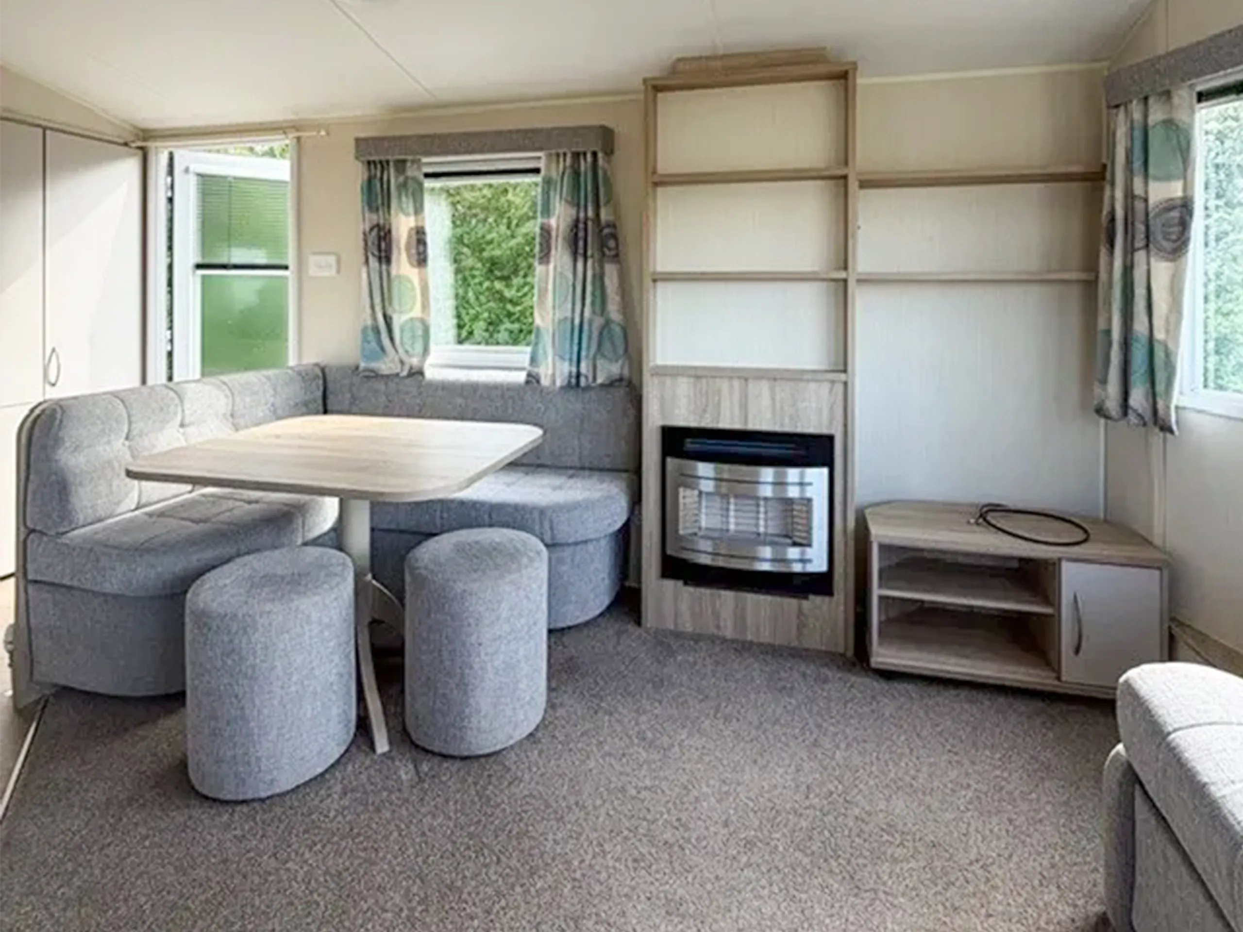 Feature fireplace in the 2018 Willerby Rio Gold holiday home