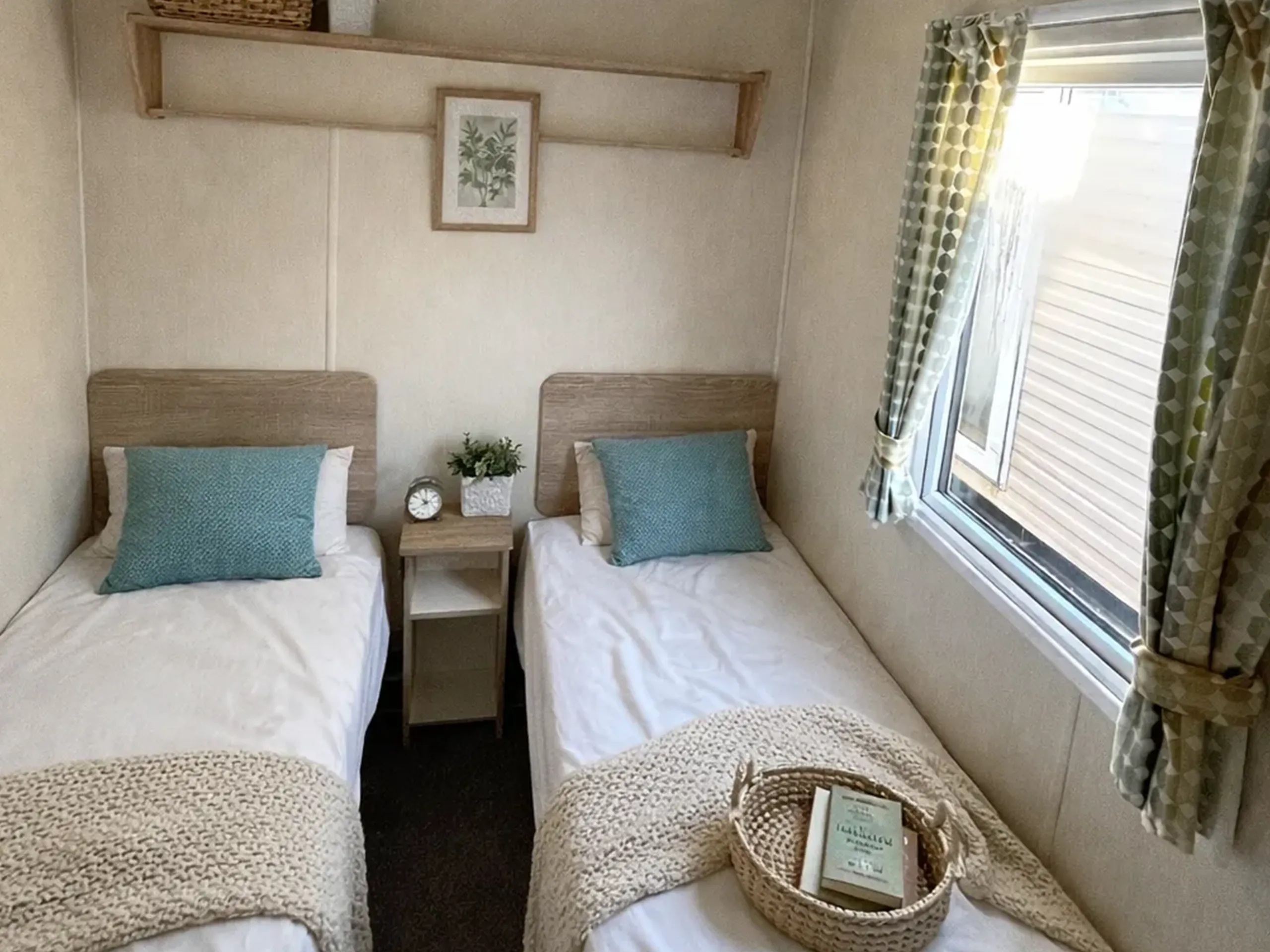 First twin bedroom in the 2019 Willerby Mistral holiday home