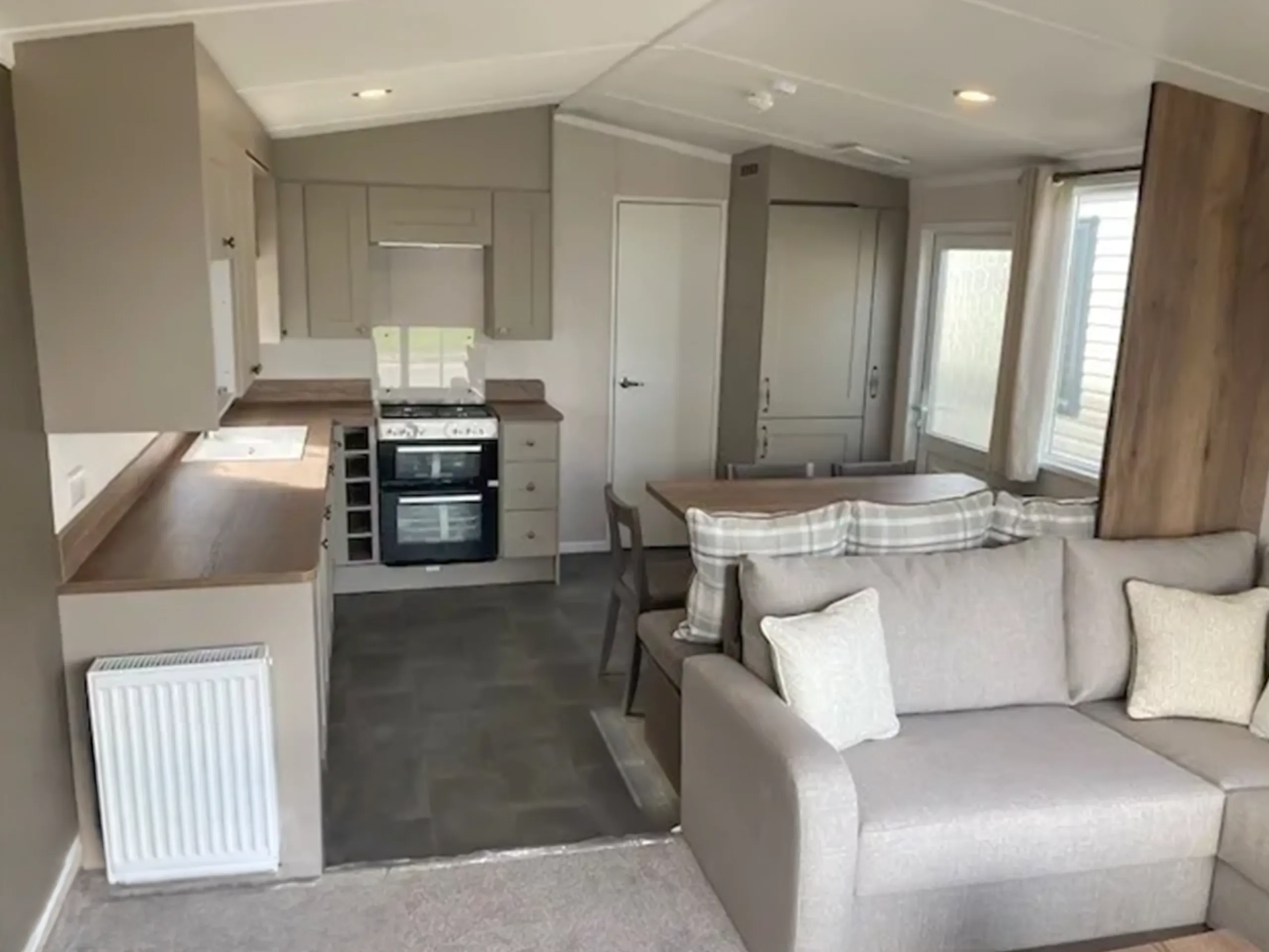 Open-plan lounge in the 2025 Swift Sienna holiday home