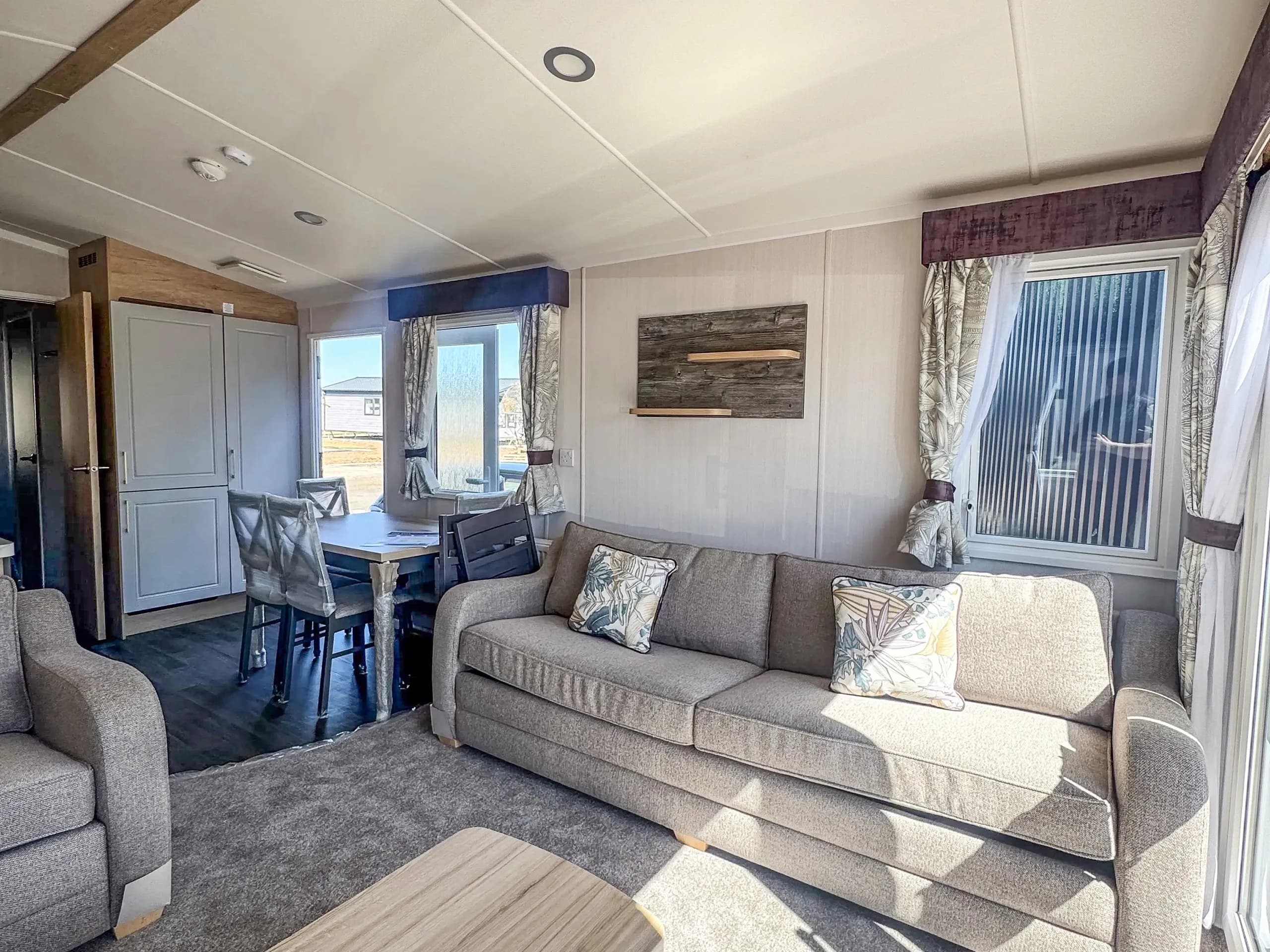 Coastfields 2026 Swift Bordeaux open-plan living area at Skegness Fields