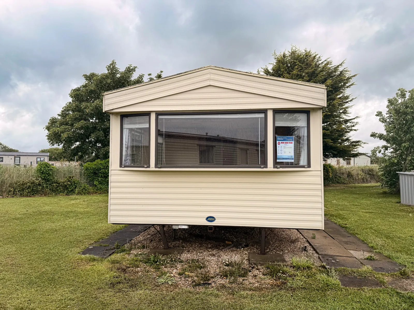 Outside view of an ABI Colorado caravan at North Shore Park in Skegness