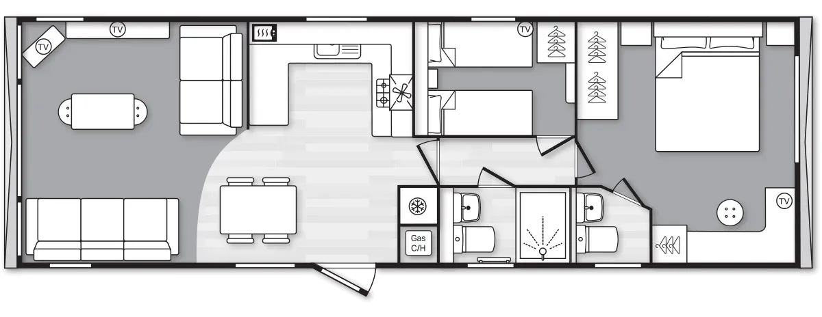 2026 Swift Bordeaux 2 bedroom floor plan