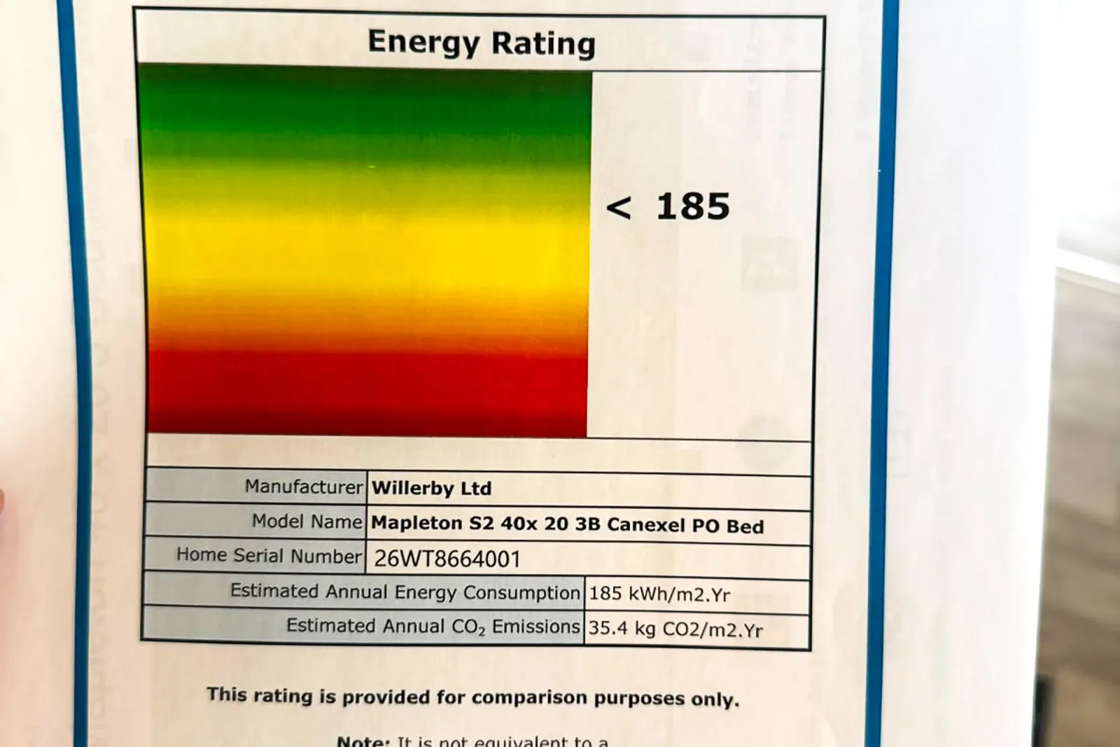 2026 Willerby Mapleton Energy Rating