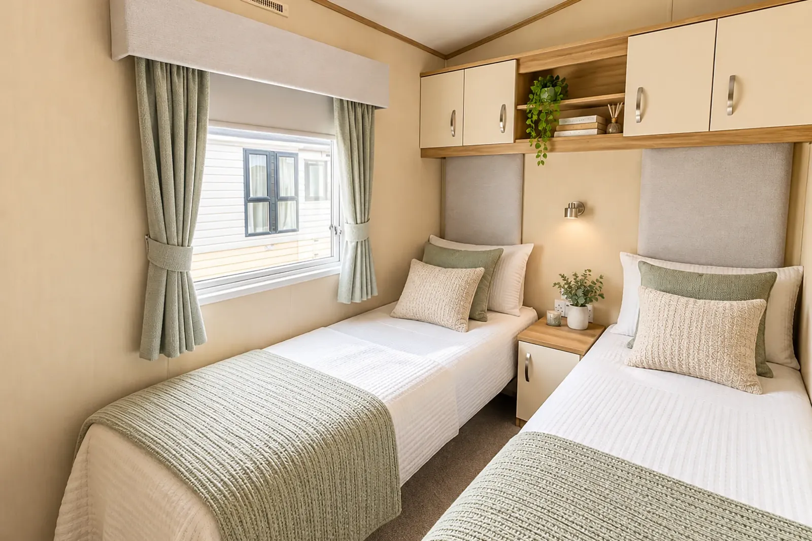 2016 ABI Sunset Coastfields second twin bedroom with fitted cupboards