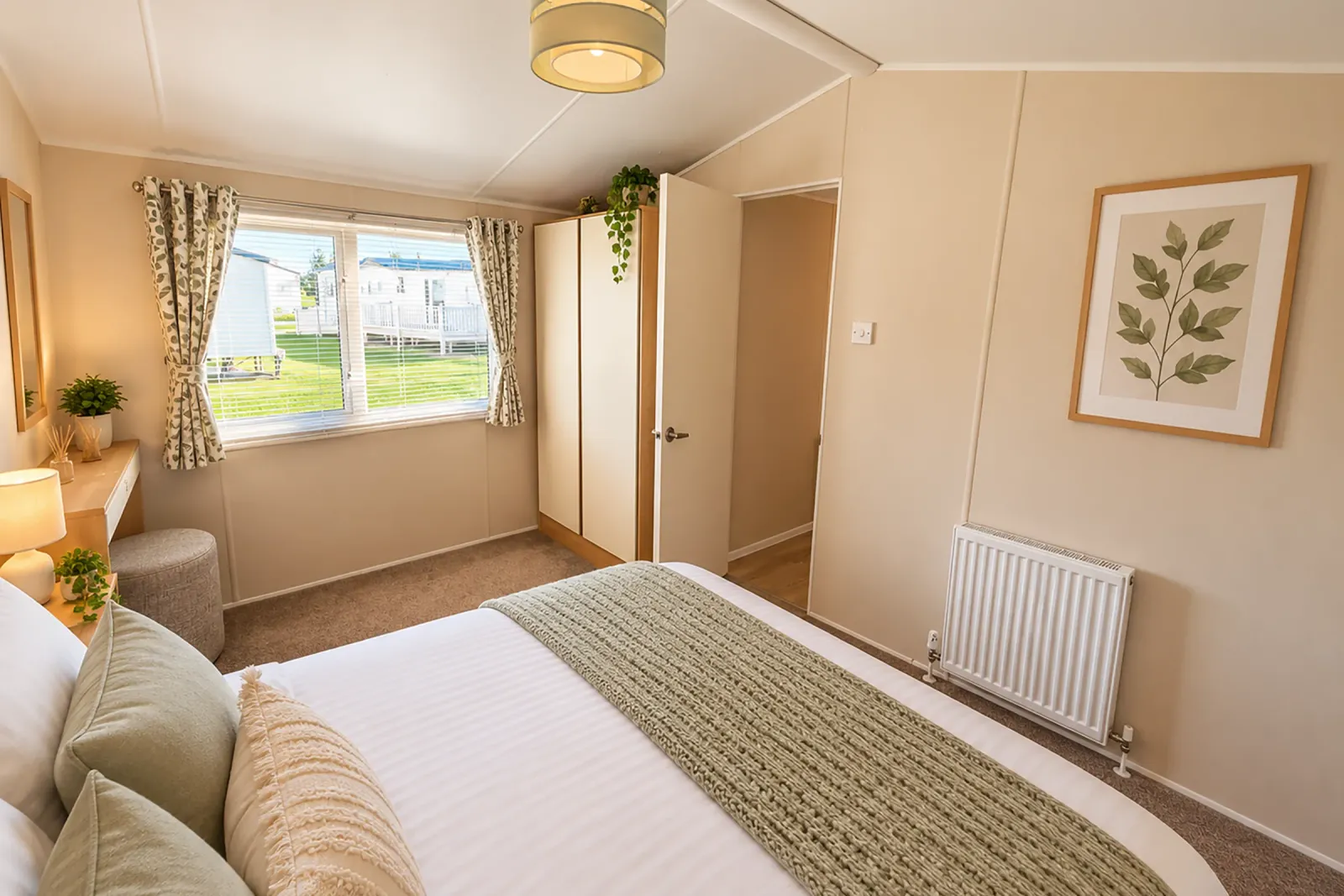 2018 Willerby Mistral Coastfields master bedroom with storage