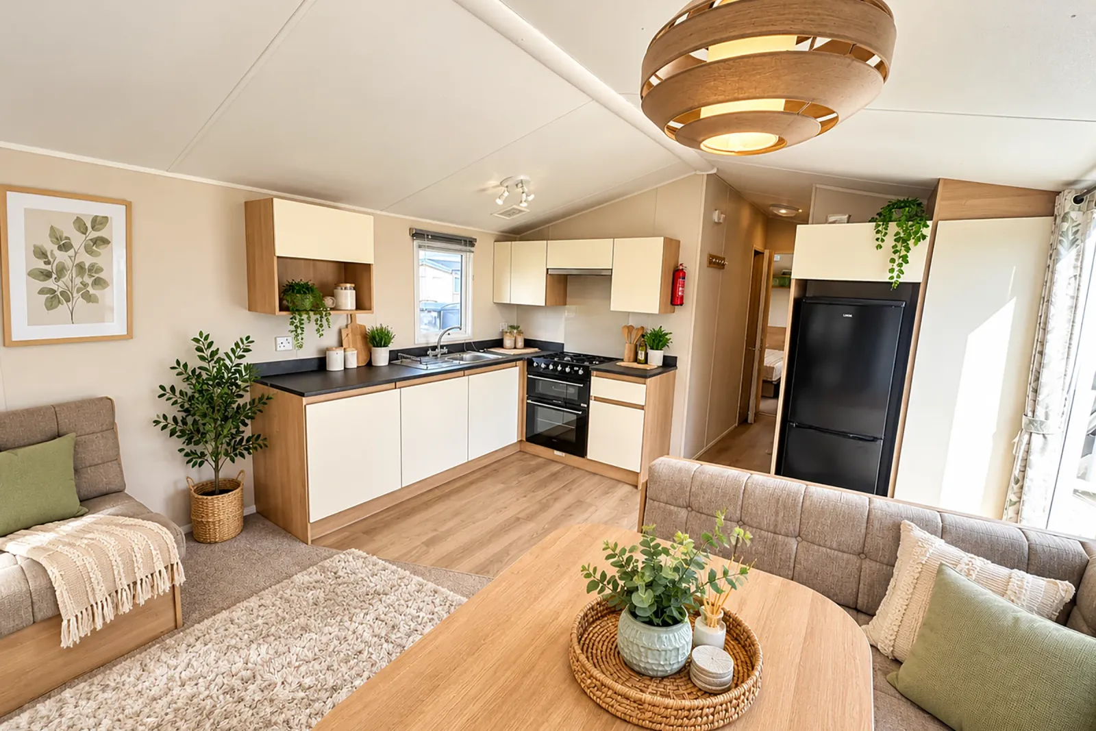 2018 Willerby Mistral Coastfields open-plan kitchen and living area