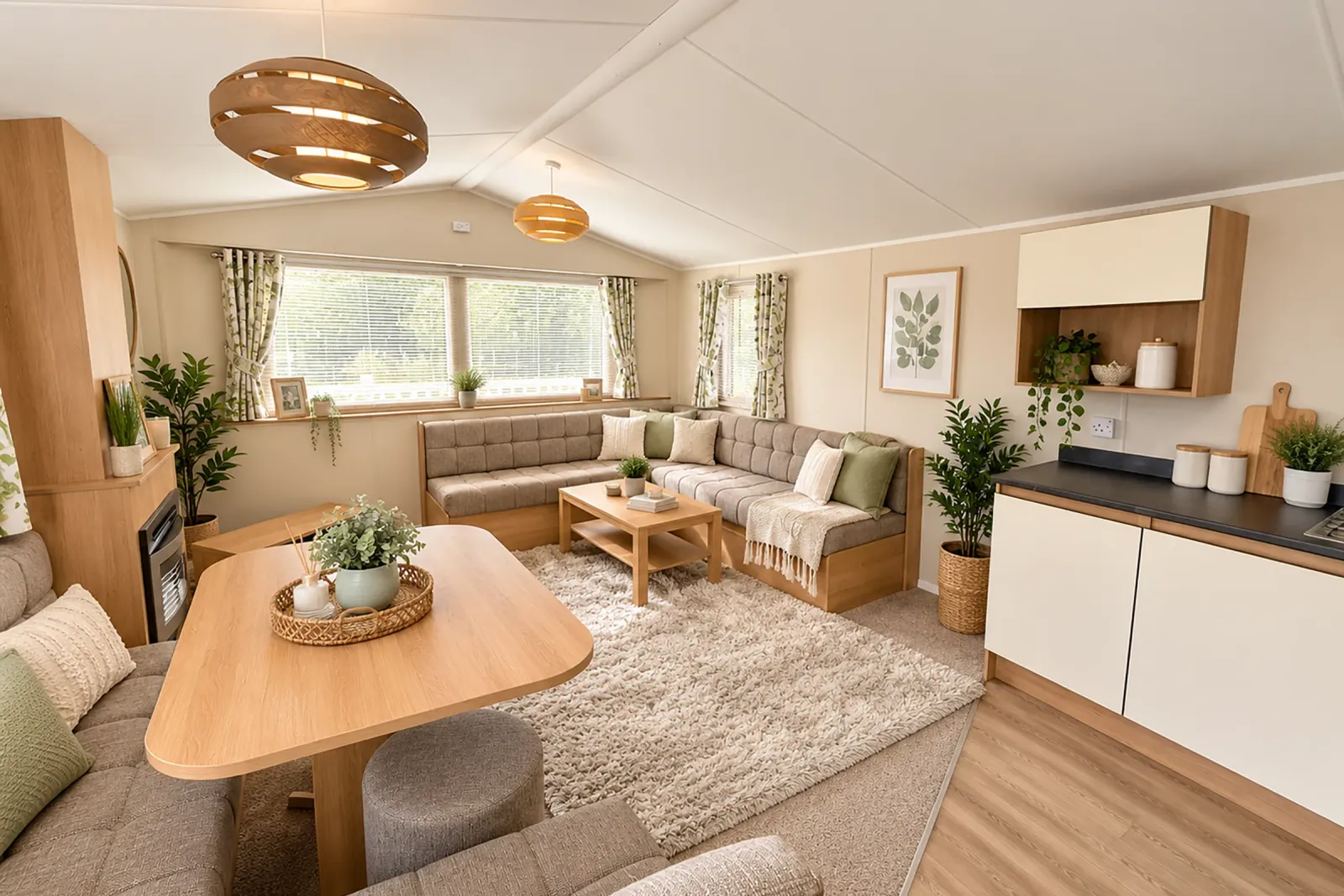 2018 Willerby Mistral Coastfields open-plan lounge and dining area