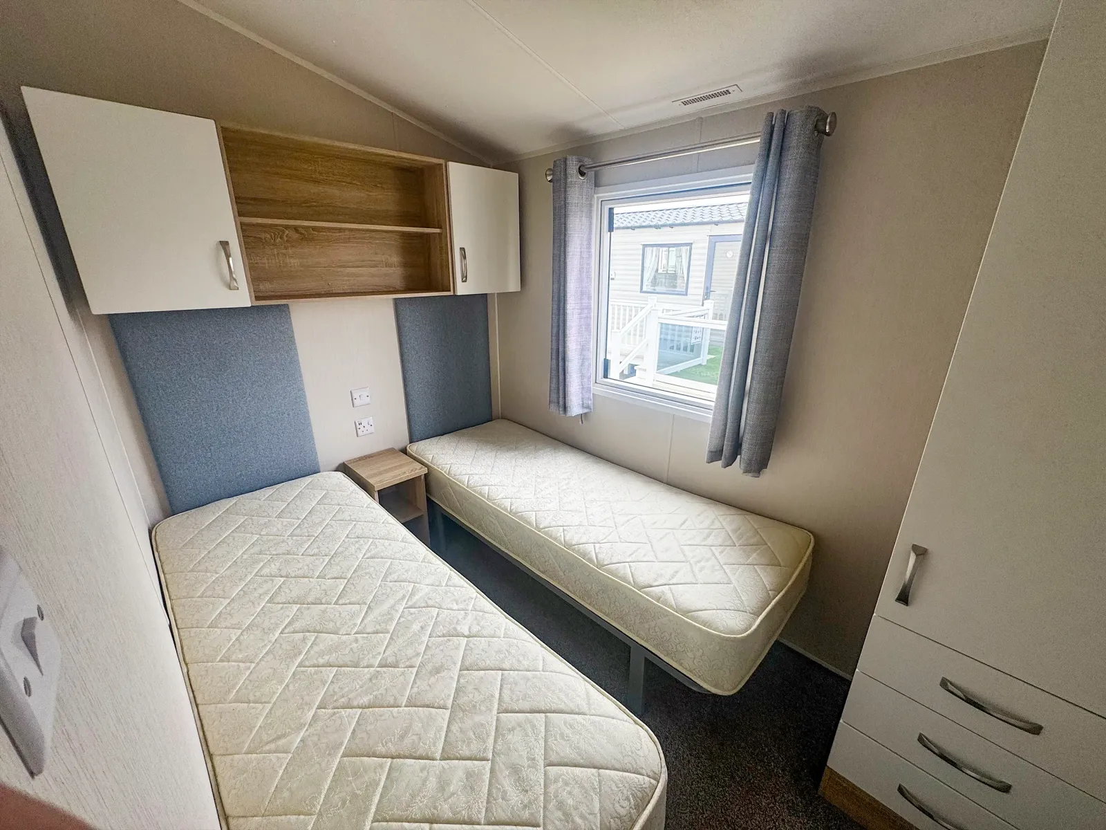Twin bedroom inside the 2020 Willerby Sienna 2 bedroom holiday home