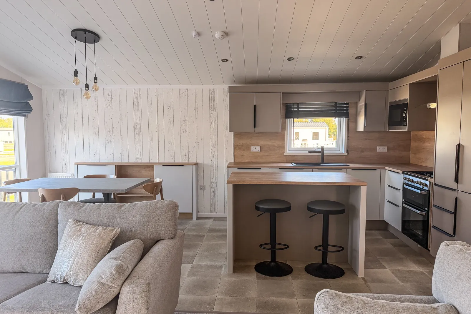2026 Swift Edmonton Lodge Coastfields fitted kitchen with island