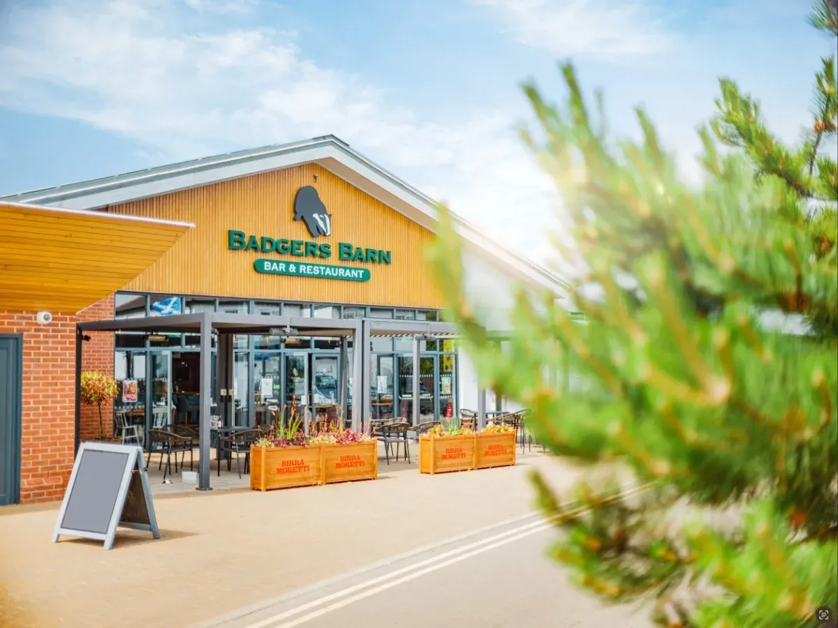 Grange Entrance to the Badgers Barn Restaurant Outside