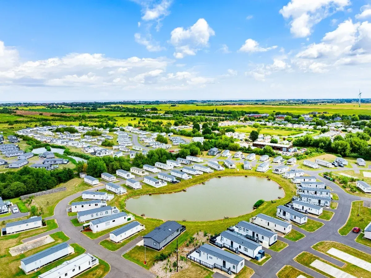 Grange park Aerial Shot Pond