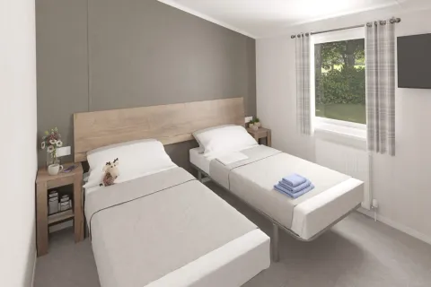 Flexible twin bedroom in the 2025 Swift Montreal Lodge