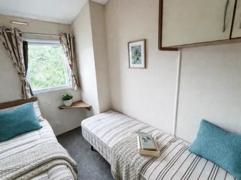 Twin bedroom in the 2014 ABI Vista Platinum holiday home
