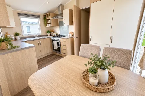 2016 Willerby Brockenhurst Coastfields fitted kitchen and dining area