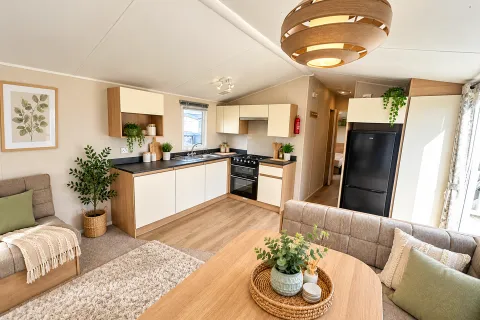 2018 Willerby Mistral Coastfields open-plan kitchen and living area