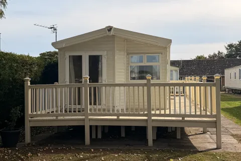 2018 Willerby Skye Coastfields exterior with decking