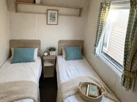 First twin bedroom in the 2019 Willerby Mistral holiday home