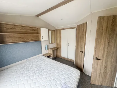 Master bedroom with built in storage in the 2020 Willerby Sienna holiday home