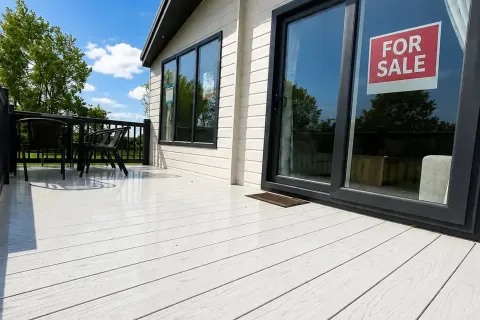 2022 Willerby Clearwater Lodge Coastfields exterior with decking