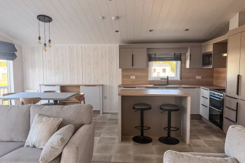 2026 Swift Edmonton Lodge Coastfields fitted kitchen with island