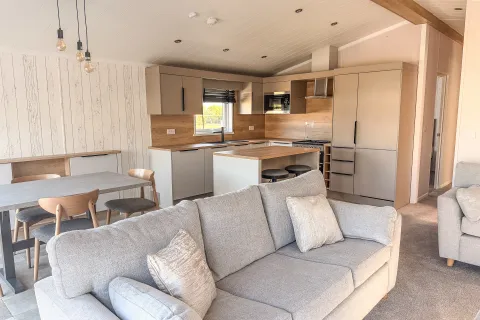 2026 Swift Edmonton Lodge Coastfields open-plan living and dining area