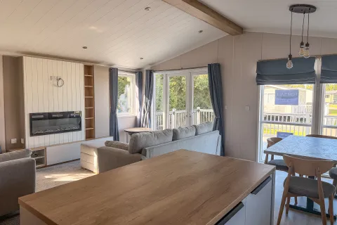 2026 Swift Edmonton Lodge Coastfields kitchen and living area