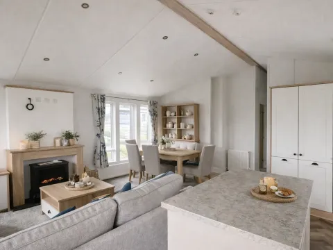 Open-plan living area in the 2026 Willerby Pinehurst holiday home