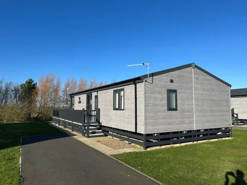 2021 Willerby Mapleton lodge for sale at Skegness Fields with decking and private hot tub