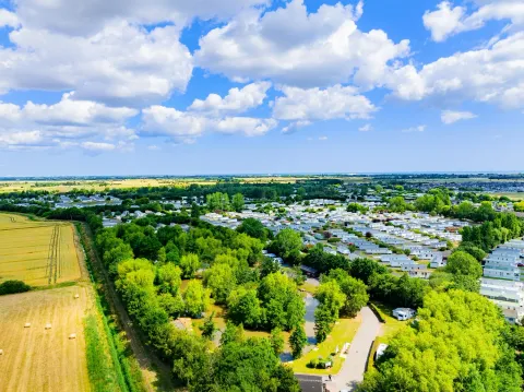 Roach Farm park Aerial Shot Caravans 2