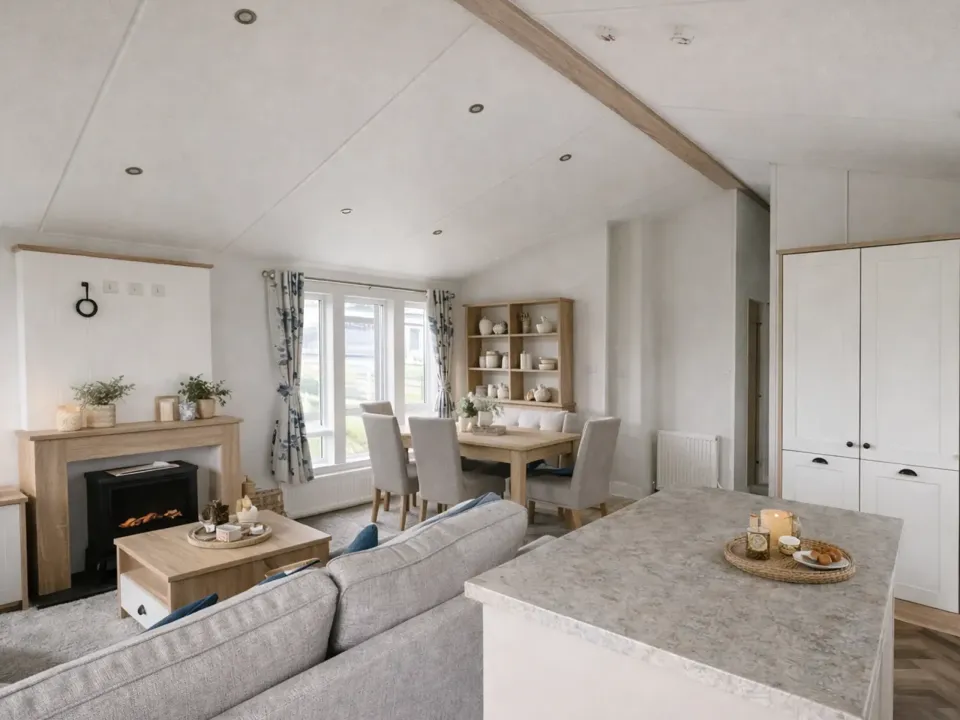 Open-plan lounge in the 2026 Willerby Pinehurst holiday home