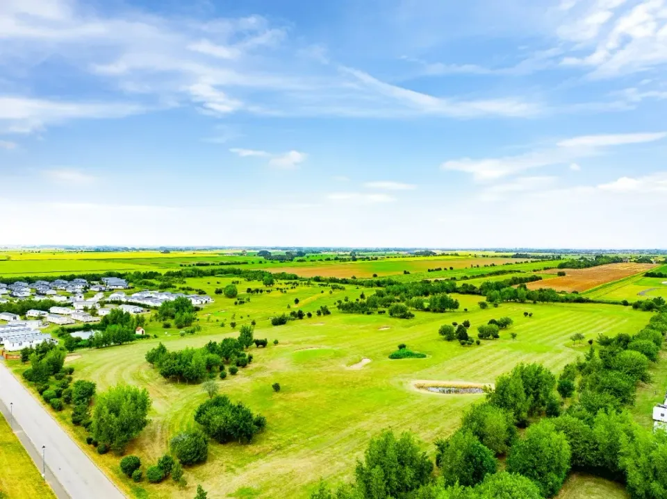 Grange park Aerial Shot Golf Course Road Angle 2
