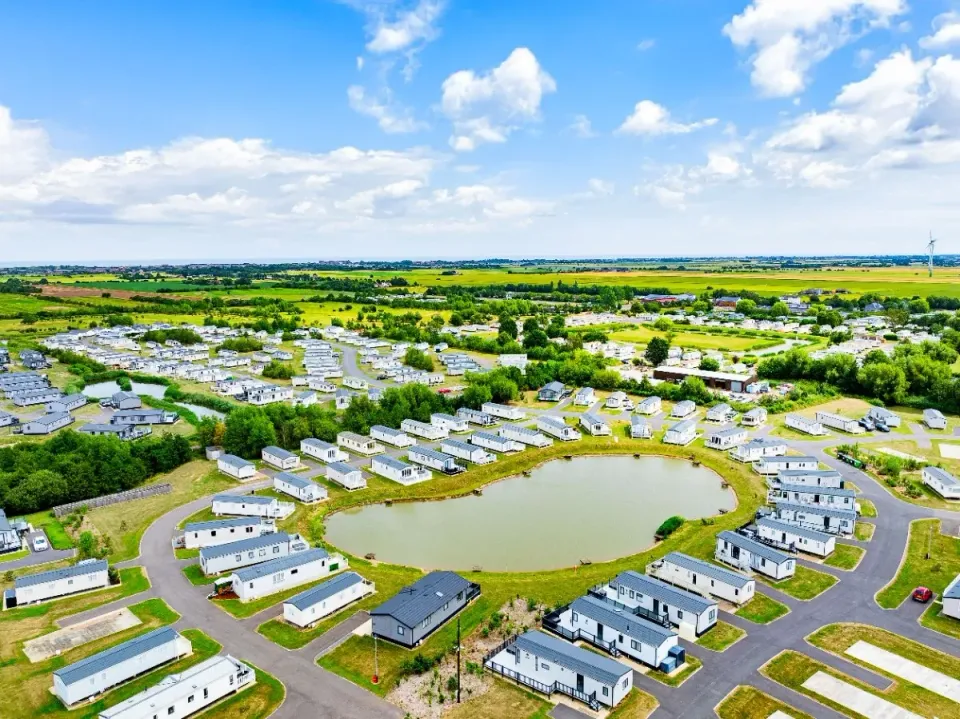 Grange park Aerial Shot Pond